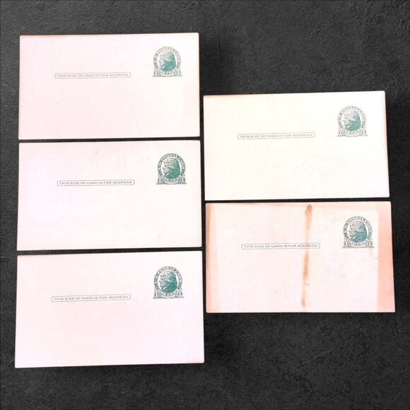 5 Vintage Postcard US Postal Card Jefferson 1 One Cent Preprinted Unused Blank - Picture 1 of 5
